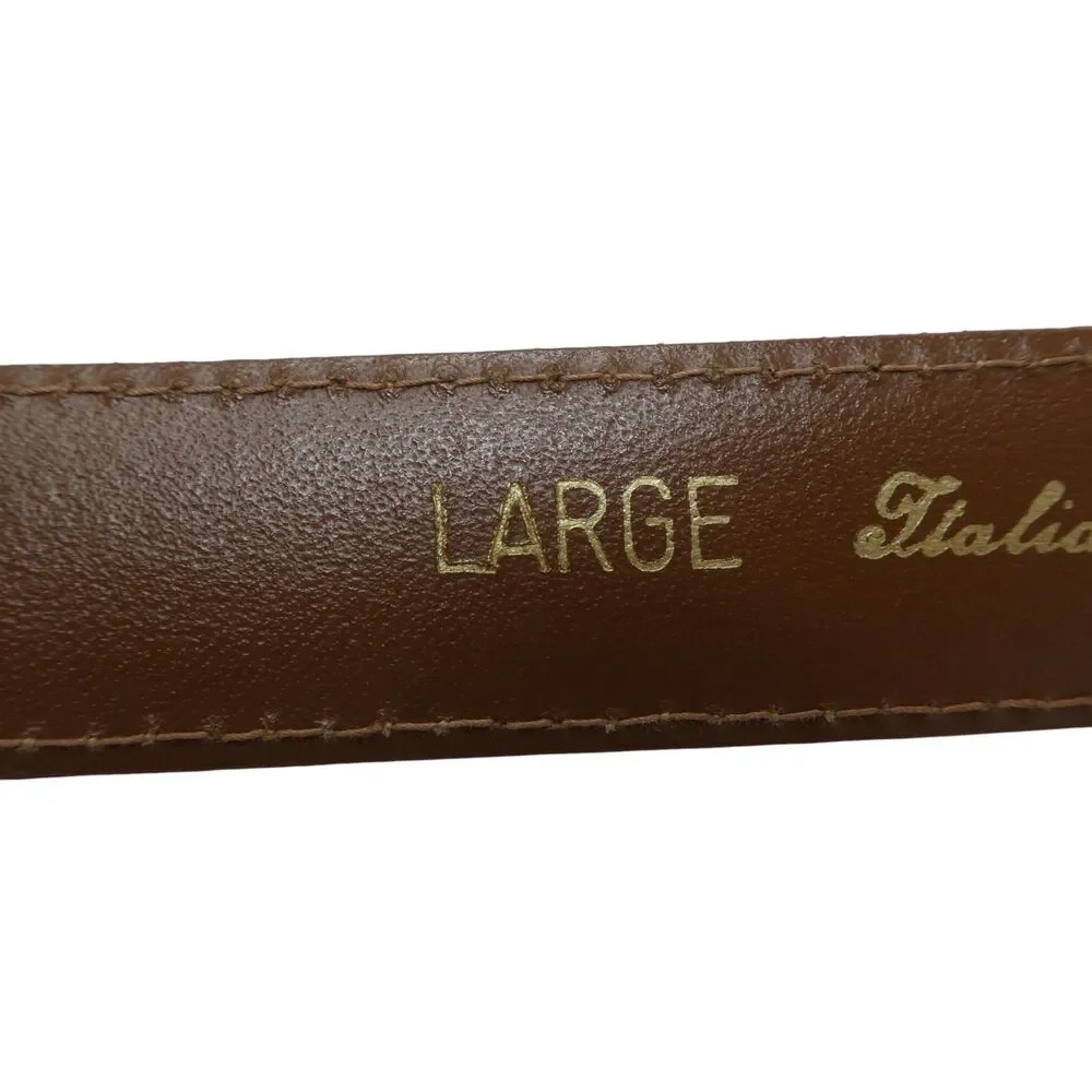 Cipriani Vintage 80s Red Leather Italian Alligator Calfskin Leather Belt